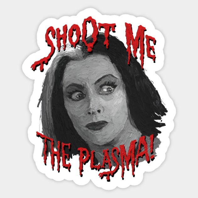 Lily Munster Shocked Sticker by figue